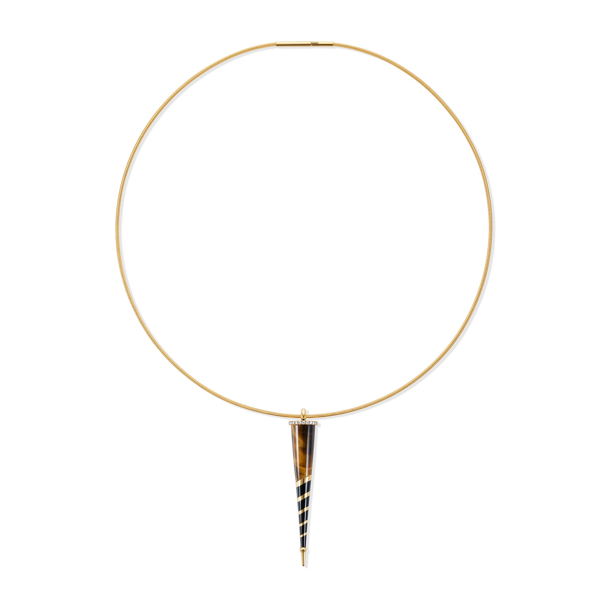 Spiky Pendant with Gold Spiral Detail